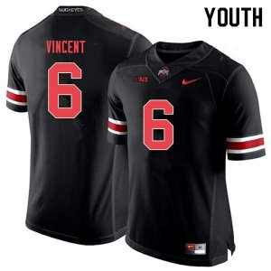 NCAA Ohio State Buckeyes Youth #6 Taron Vincent Black Out Nike Football College Jersey VBK2745XN